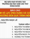 Bài thuyết trình Sản xuất thuốc: Khái niệm về lực ứng dụng và các yếu tố ảnh hưởng đến quá trình nén dập