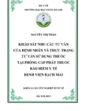 Khóa luận tốt nghiệp Dược sĩ: Khảo sát nhu cầu tư vấn của bệnh nhân và thực trạng tư vấn sử dụng thuốc tại phòng cấp phát thuốc Bảo hiểm y tế bệnh viện Bạch Mai