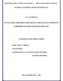 Summary of doctoral thesis: Evaluating the impact of social capital to the activities of commercial banks in Ho Chi Minh City