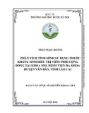 Luận văn Dược sĩ chuyên khoa cấp I: Phân tích tình hình sử dụng thuốc kháng sinh điều trị viêm phổi cộng đồng tại khoa Nhi, bệnh viện đa khoa huyện Văn Bàn, tỉnh Lào Cai