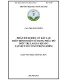 Luận văn Thạc sĩ Dược học: Phân tích biến cố bất lợi trên bệnh nhân sử dụng phác đồ điều trị lao đa kháng tại một số cơ sở trọng điểm