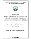 Tóm tắt Luận án Tiến sĩ Dược học: Nghiên cứu bào chế Nano nhũ tương nhỏ mắt Diclofenac và bước đầu đánh giá sinh khả dụng của chế phẩm