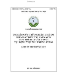 Luận án Tiến sĩ Dược học: Nghiên cứu thử nghiệm chế độ giám sát điều trị amikacin cho trẻ em dưới 1 tuổi tại bệnh viện Nhi Trung ương