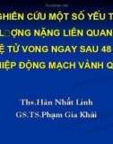 Đề tài: Nghiên cứu một số yếu tố tiên lượng nặng liên quan đến tỉ lệ tử vong ngay sau 48 giờ can thiệp động mạch vành qua da