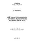 Luận án Tiến sĩ Y học: Nghiên cứu nồng độ leptin, adiponectin huyết tương và tỷ leptin/adiponectin trên đối tượng thừa cân-béo phì