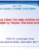 Báo cáo: Kết quả công tác điều dưỡng năm 2015 và nhiệm vụ trọng tâm năm 2016-2017