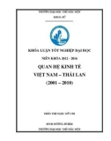 Khoá luận tốt nghiệp: Quan hệ kinh tế Việt Nam – Thái Lan (2001 – 2010)