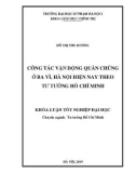 Khóa luận tốt nghiệp ngành Tư tưởng Hồ Chí Minh: Công tác vận động quần chúng ở Ba Vì, Hà Nội hiện nay theo tưởng Hồ Chí Minh