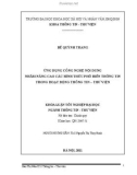 Khóa luận tốt nghiệp: Ứng dụng công nghệ nội dung nhằm phát triển các hình thức phổ biến thông tin trong hoạt động Thông tin – Thư viện