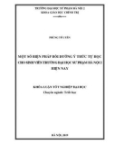 Khóa luận tốt nghiệp: Một số biện pháp bồi dưỡng ý thức tự học cho sinh viên trường Đại học Sư phạm Hà Nội 2 hiện nay