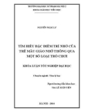 Khóa luận tốt nghiệp: Tìm hiểu đặc điểm trí nhớ của trẻ mẫu giáo nhỡ thông qua một số loại trờ chơi