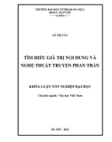 Khoá luận tốt nghiệp Đại học: Tìm hiểu giá trị nội dung và nghệ thuật Truyện Phan Trần