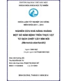 Khoá luận tốt nghiệp: Nghiên cứu khả năng kháng một số nấm bệnh trên thực vật từ dịch chiết cây Bìm Bôi (Merremia eberhardtii)