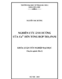 Khóa luận tốt nghiệp đại học: Nghiên cứu ảnh hưởng của Cu2+ đến tổng hợp TiO2-PANi