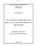 Khóa luận tốt nghiệp đại học: Những nguyên lý nhiệt động lực học và các ứng dụng trong các môi trường