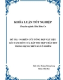 Khóa luận tốt nghiệp: Nghiên cứu tổng hợp vật liệu gốc PANi cưa hấp thu hợp chất DDT trong dịch chiết đất ô nhiễm