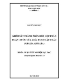 Khóa luận tốt nghiệp: Khảo sát thành phần hóa học phân đoạn nƣớc của loài đơn châu chấu (Aralia armata)