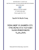 Khoá luân tốt nghiệp cử nhân hoá học: Tổng hợp và nghiên cứu ứng dụng của vật liệu nano perovskite Y0.8Sr0.2FeO3