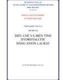 Khoá luân tốt nghiệp cử nhân hoá học: Điều chế và biến tính hydrotalcite bằng anion laurat