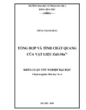 Khoá luận tốt nghiệp Đại học: Tổng hợp và tính chất quang của vật liệu ZnS: Mn2+