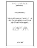 Khoá luận tốt nghiệp Đại học: Tổng hợp và tính chất quang của vật liệu nano ZnS pha tạp Cu2+, Mn2+ bằng phương pháp đồng kết tủa