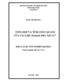 Khoá luận Tốt nghiệp Đại học: Tổng hợp và tính chất quang của vật liệu ZnAl2O4 pha tạp Ce3+