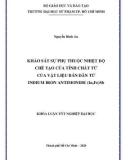 Khóa luận tốt nghiệp: Khảo sát sự phụ thuộc vào nhiệt độ chế tạo của tính chất từ của vật liệu bán dẫn từ Indium Iron Antimonide (In,Fe)Sb