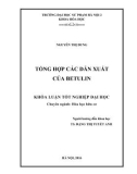 Khóa luận tốt nghiệp đại học: Tổng hợp các dẫn xuất của betulin