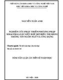 Tóm tắt Luận án Tiến sĩ Toán học: Nghiên cứu phát triển phương pháp khai phá luật kết hợp mờ biểu thị bằng thông tin ngôn ngữ và ứng dụng