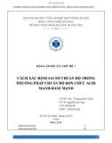 Tiểu luận: Cách xác định sai số chuẩn độ trong phương pháp chuẩn độ đơn chức Acid mạnh-Base mạnh