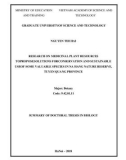 Summary of doctoral thesis in biology: Research on medicinal plant resources to propose solutions for conservation and sustainable use of some valuable species in Na Hang Nature Reserve, Tuyen Quang province