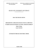 Summary of biology doctoral thesis: Research of landscape ecology in Son La provinces to serverve socioeconomic planning and development