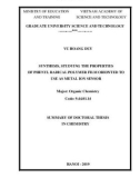 Summary of doctoral thesis in chemistry: Synthesis, studying the properties of phenyl radical polymer film orionted to use as metal ion sensor