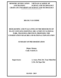 Summary of PHD dissertation: Researching and evaluating on the resources of plant containing essential oil at Ben En National Park, Thanh Hoa province, proposing the conservation measures and rational exploitation