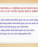 Bài giảng Chính sách thương mại của các nước đang phát triển - Chương 3: Chính sách thuế quan của các nước đang phát triển