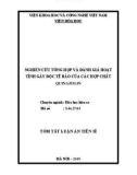 Tóm tắt Luận án Tiến sỹ Hóa học hữu cơ: Nghiên cứu tổng hợp và đánh giá hoạt tính gây độc tế bào của các hợp chất quinazolin