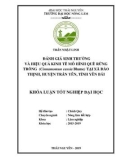 Khóa luận tốt nghiệp: Đánh giá sinh trưởng và hiệu quả kinh tế mô hình quế rừng trồng (Cinamumun cassia Blume) tại xã Đào Thịnh, huyện Trấn Yên, tỉnh Yên Bái