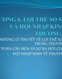 Bài giảng Kinh tế thương mại 1 - Chương 6: Lợi thế so sánh và hội nhập kinh tế thương mại