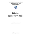 Bài giảng Kinh tế vi mô 1: Phần 1 - ThS. Dư Anh Thơ