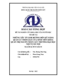 Đề tài nghiên cứu khoa học: Những yếu tố ảnh hưởng đến kỹ năng quản lý thời gian của sinh viên Khoa Quản trị nguồn nhân lực, trường Đại học Nội vụ Hà Nội