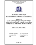 Đề tài nghiên cứu khoa học: Đánh giá hoạt động truyền thông bằng báo mạng đối với các loại hình nghệ thuật biểu diễn truyền thống