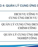 Bài giảng Quản lý công - Chương 4: Quản lý cung ứng dịch vụ công (Chương trình Cao học)