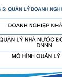 Bài giảng Quản lý công - Chương 5: Quản lý doanh nghiệp nhà nước (Chương trình Cao học)