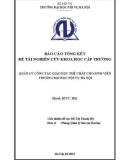 Đề tài nghiên cứu khoa học: Quản lý công tác Giáo dục thể chất cho sinh viên Trường Đại học Nội vụ Hà Nội