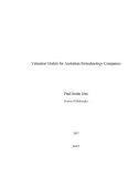 Doctoral thesis of Philosophy: Valuation models for Australian biotechnology companies