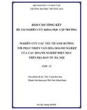 Báo cáo đề tài nghiên cứu khoa học cấp trường: Nghiên cứu các yếu tố ảnh hưởng tới phát triển văn hóa doanh nghiệp của các doanh nghiệp điện máy trên địa bàn TP. Hà Nội