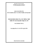 Báo cáo tóm tắt đề tài: Thành phần phụ của câu tiếng Việt nhìn từ góc độ kết trị cúa từ