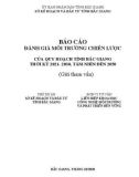 Báo cáo đánh giá môi trường chiến lược của quy hoạch tỉnh Bắc Giang thời kỳ 2021- 2030, tầm nhìn đến 2050