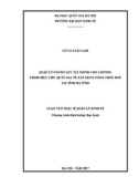 Luận văn Thạc sĩ Quản lý kinh tế: Quản lý nguồn lực tài chính chương trình mục tiêu quốc gia về xây dựng nông thôn mới tại Hà Tĩnh