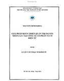 Luận văn Thạc sĩ Kinh tế: Giải pháp hoàn thiện quản trị nguồn nhân lực tại Công ty Cổ phần Vi Cơ Điện Tử